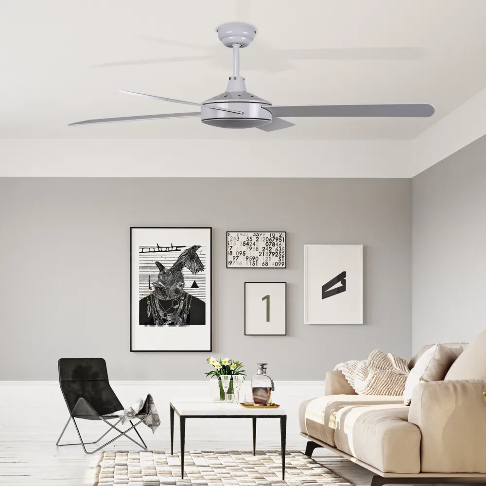 Ventilador Ostro Blanco 4 Aspas Blanca 132 D C/remoto