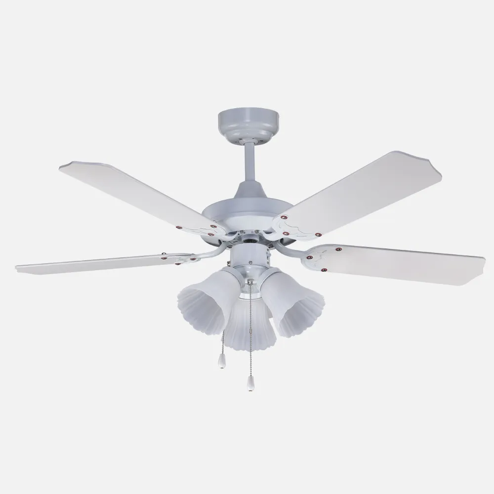 Ventilador Garbin Blanco Tulipas 3xe27 5 Aspas Blancas 50x107d