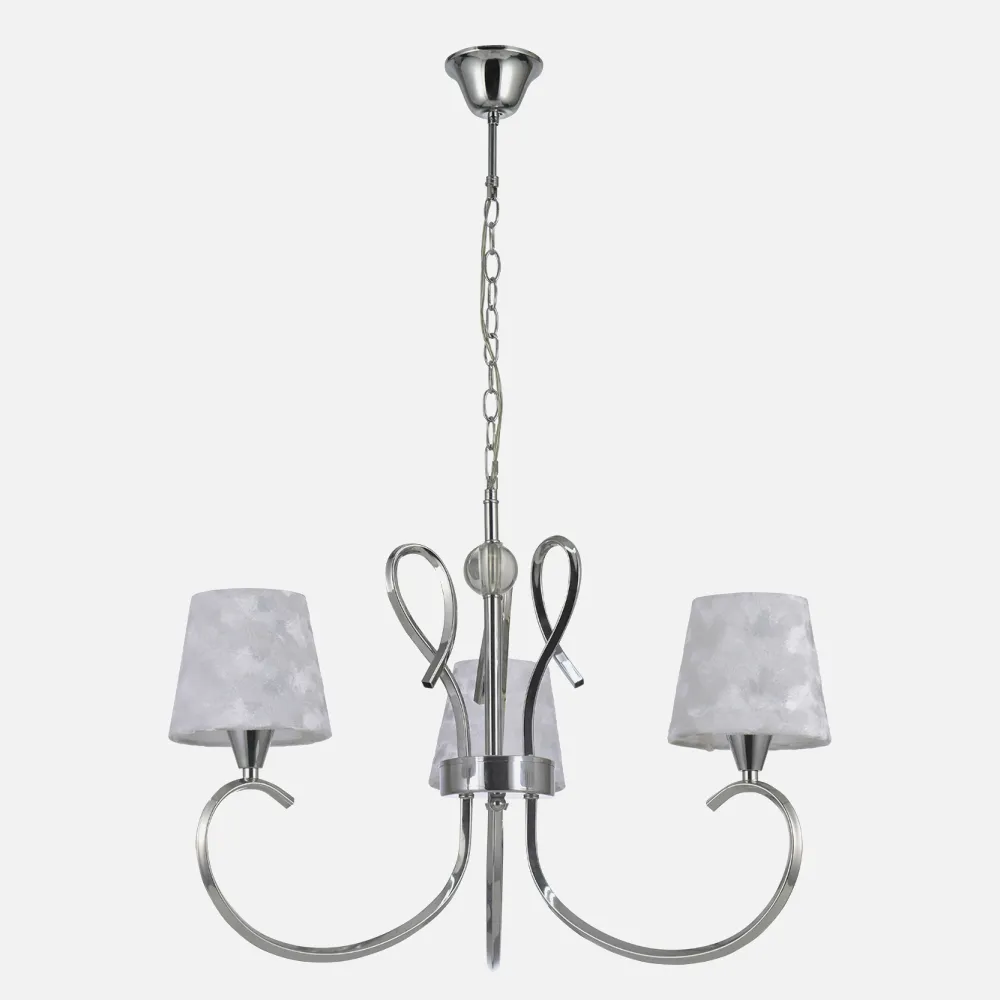Lampara Cancun 3xe14 Cromo Pantalla Blanca 98x54x54 Cm
