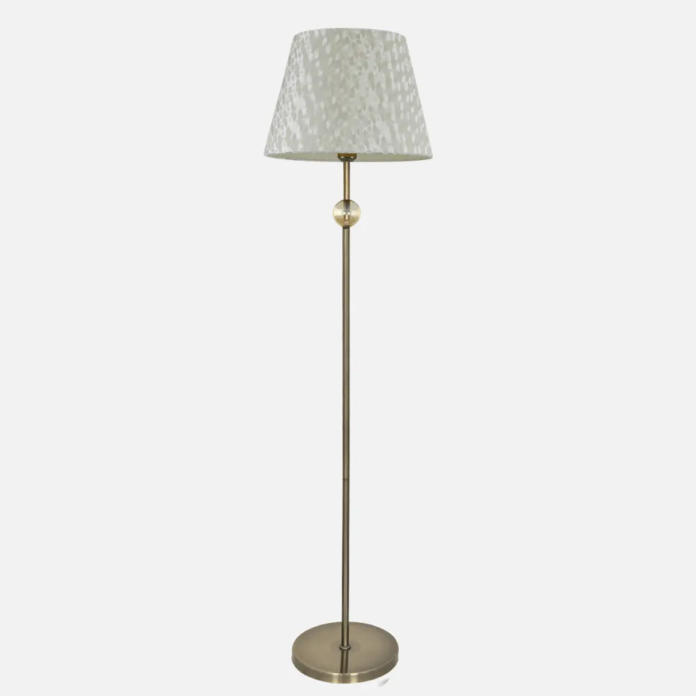 Pie Salon 1xe27 Cancun Cuero Pantalla Beis 160x38x38 Cm