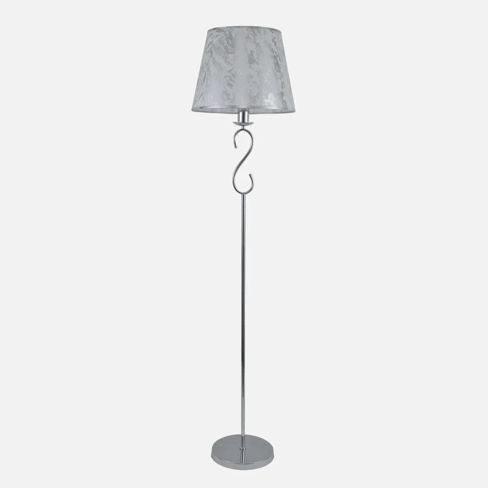 Pie Salon Tampico 1xe27 Cromo Pantalla Blanca