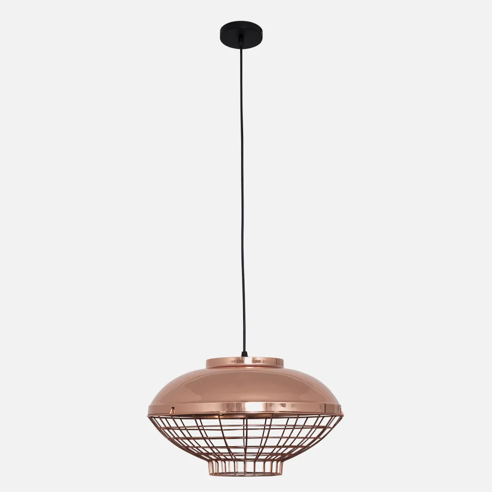 Colgante Toyama 1xe27 Achatado Cobre Reg.x40d