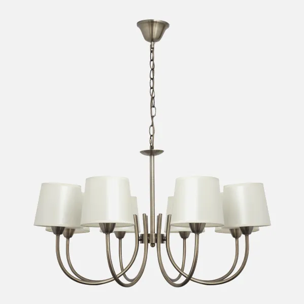 Lamp Guadalajara 8xe14 Leather Lampshade Beige