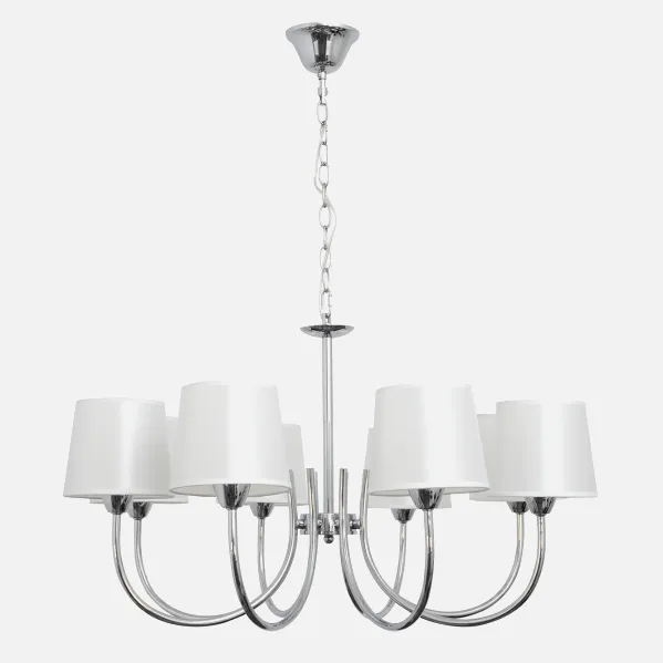 Lamp Guadalajara 8xe14 Chrome Lampshade White
