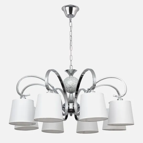 Lamp Concordia 8xe14 Chrome Lampshade White  50-70x78d