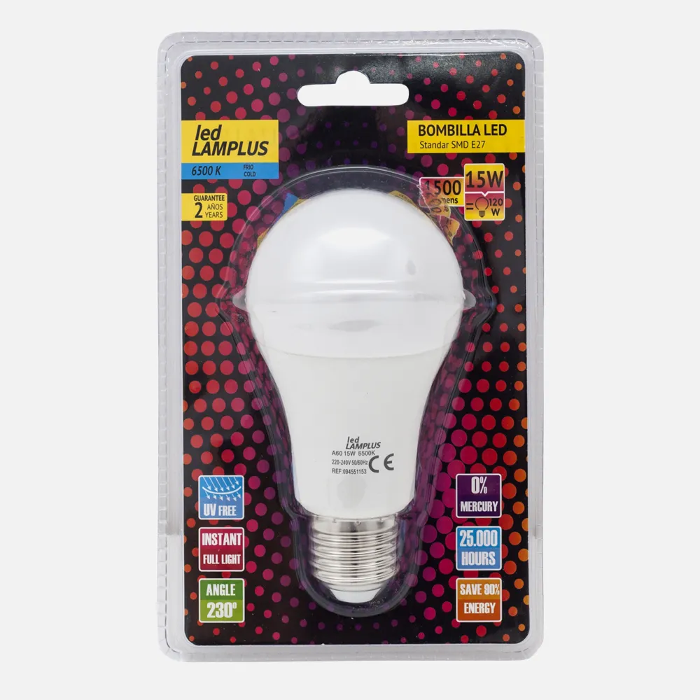 Bombilla 7w 3000k Blister E27 Standar 700lm