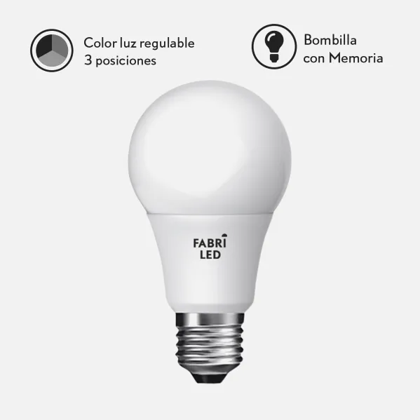 Bombilla 11w Standar E27 3000k,4000k, 6000k 1100lm Fabriled Con Memoria