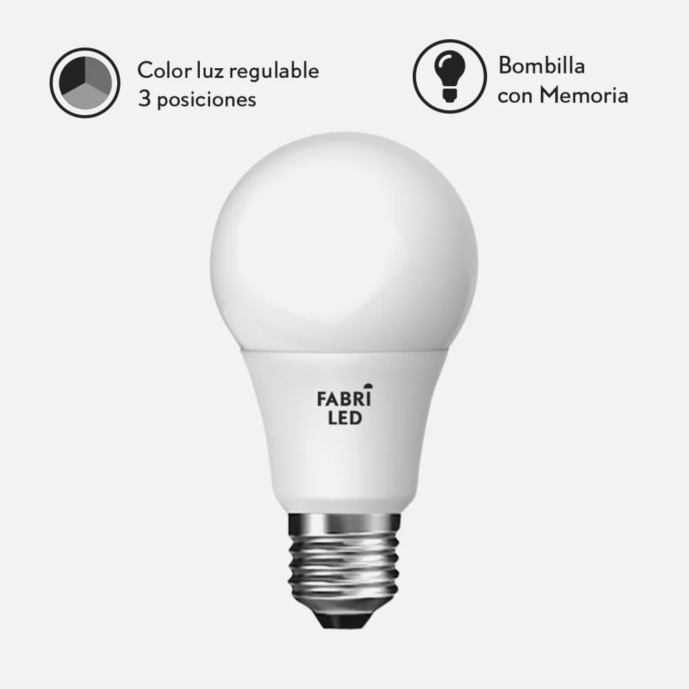 Bombilla 11w Standar E27 3000k,4000k, 6000k 1100lm Fabriled Con Memoria
