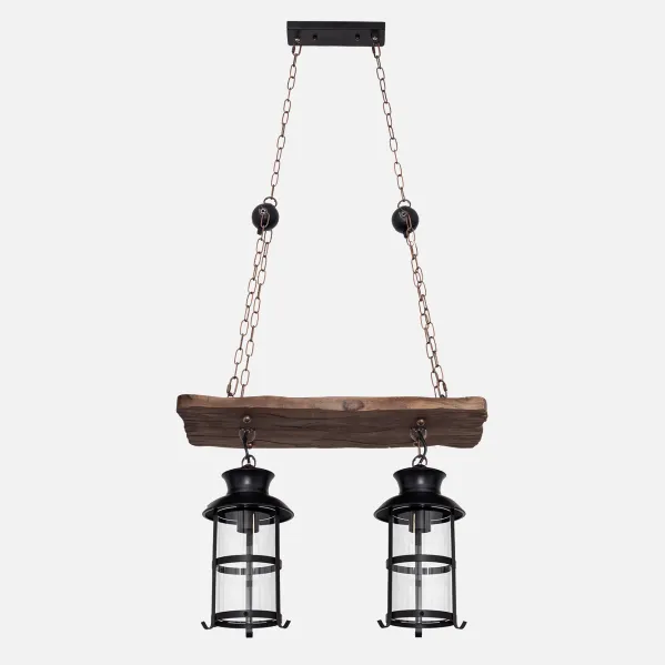 Pendant light Rustic Cortijo 2xe27 Brown