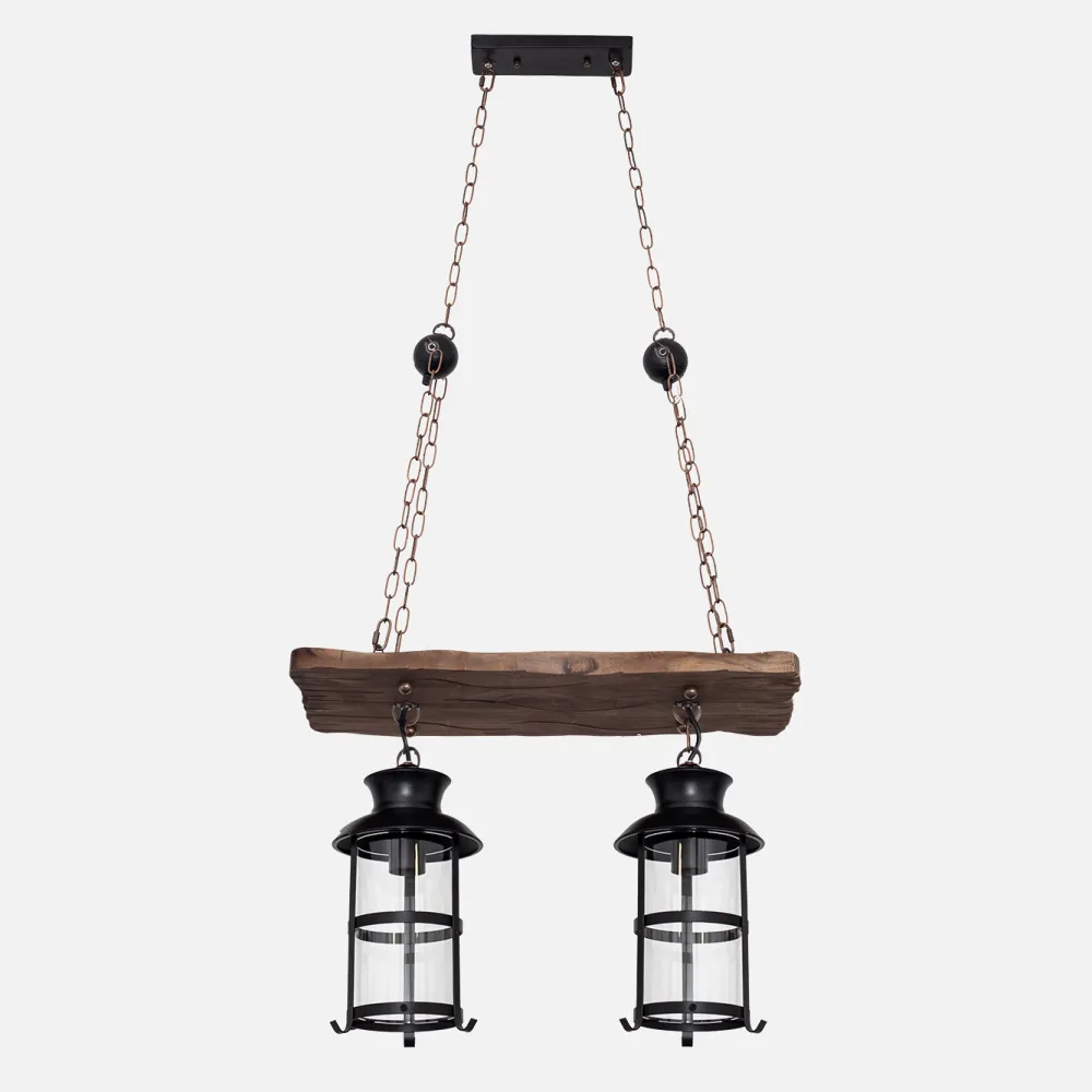 124492002 - Pendant light Rustic Cortijo 2xe27 Brown