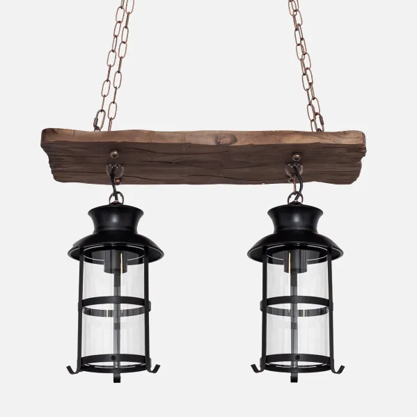 Pendant light Rustic Cortijo 2xe27 Brown