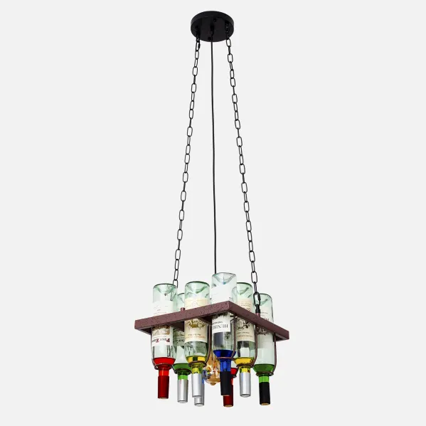 Pendant light Bodega 1xe27 Brown Rustic 8 Bottles