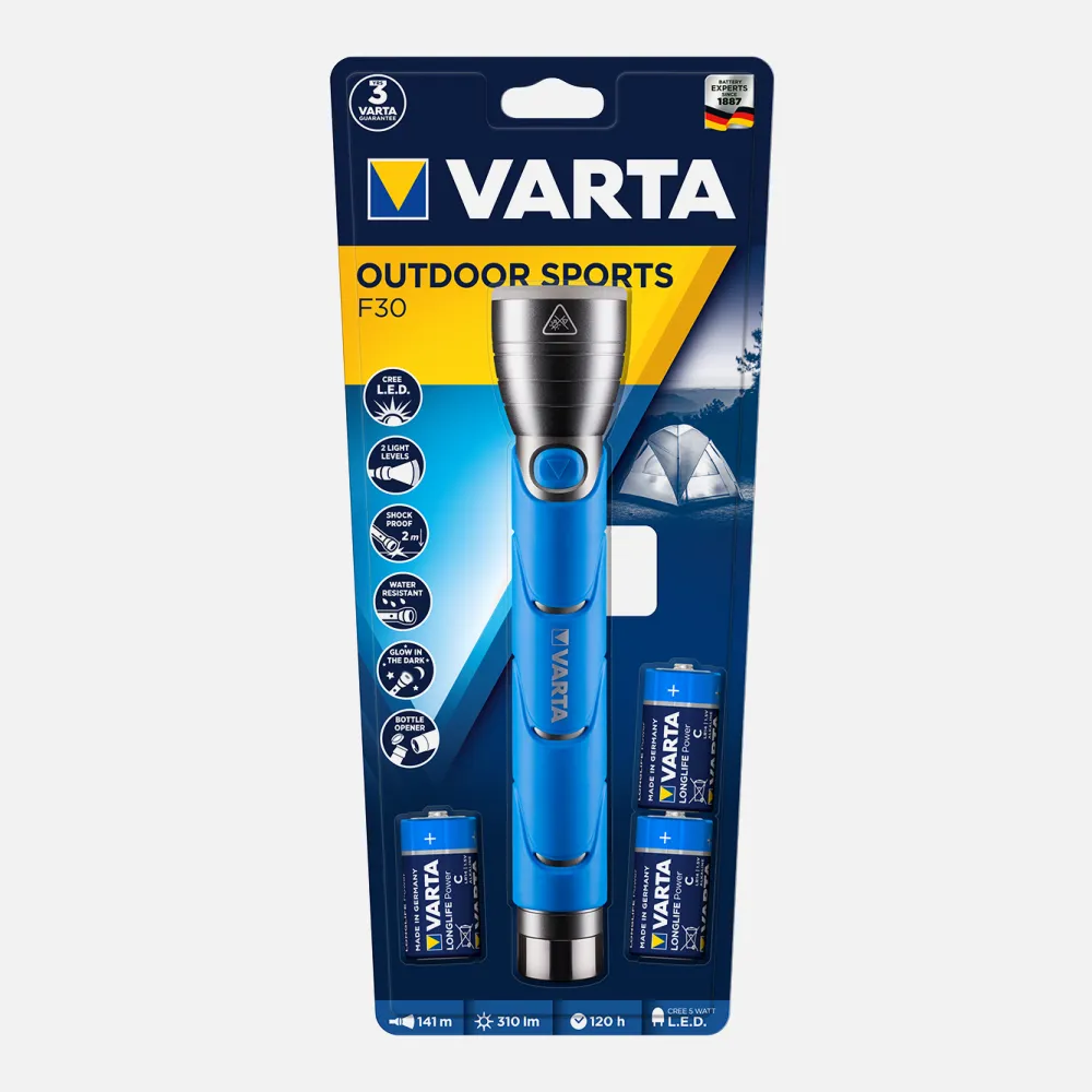 Linterna Led 5w Varta Ipx4 3xlr14 Incluidas Azul 25x5d
