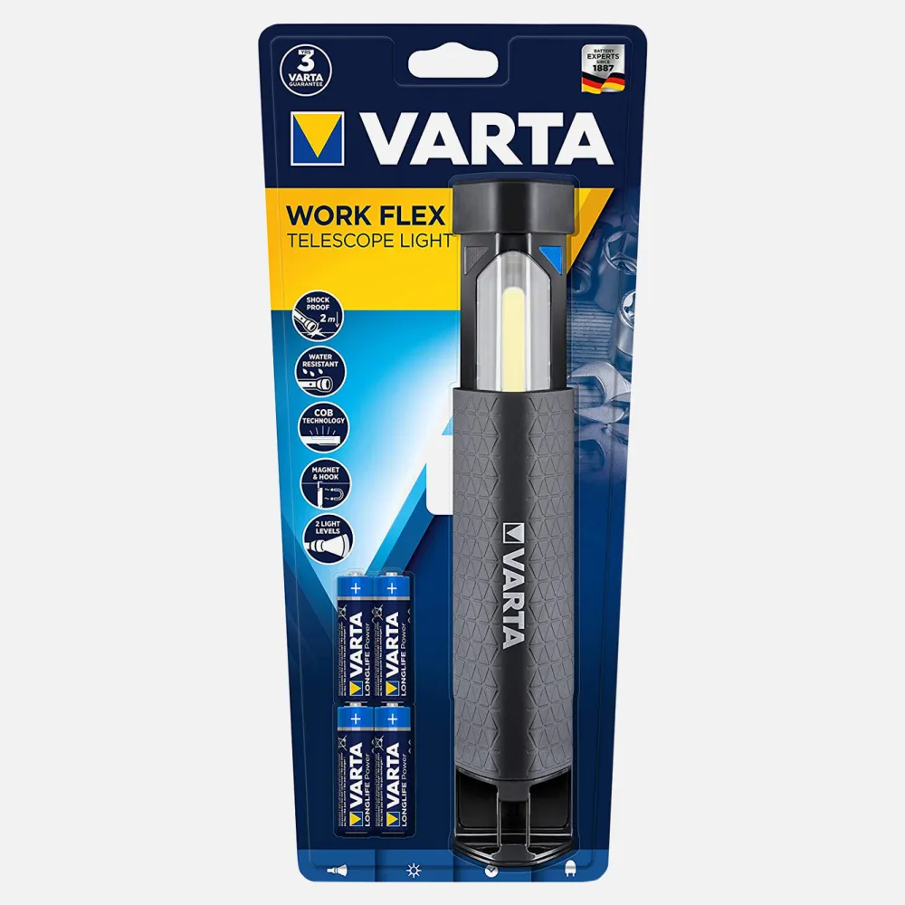 Linterna 5w Varta Ip54 4xlr06 Incluidas Negra 20,8x4,9x4,6