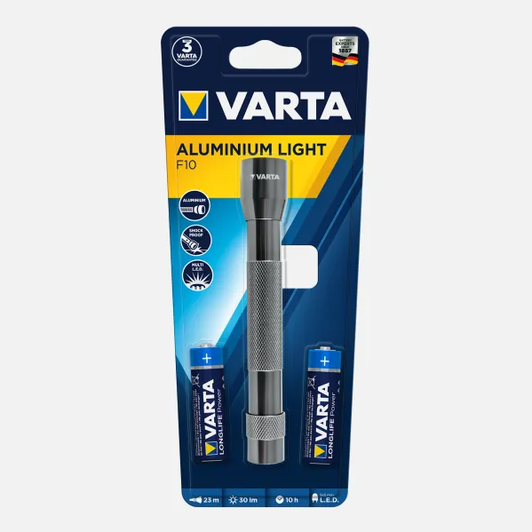 Linterna Led Varta 2xlr06 Incluidas Aluminio 14,2x2,35d