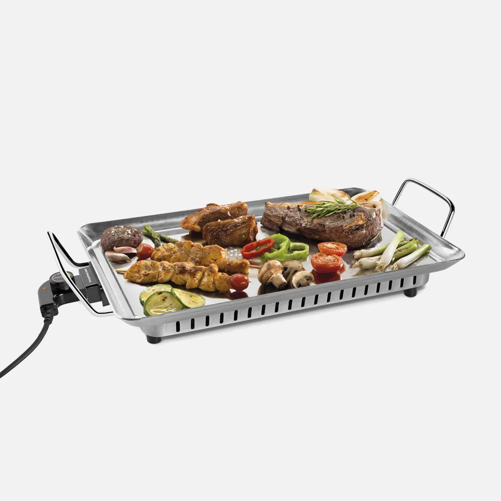 Plancha De Cocinar Electrica 1600w Acero Inoxidable  51,5x31,5