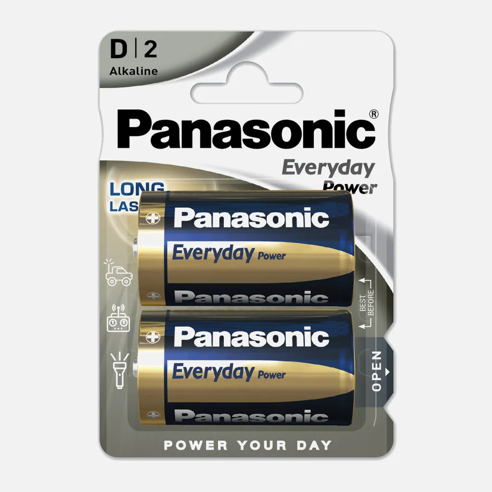Blister 2 Pilas D/lr20  1,5 V  Panasonic Alkaline Everyday-power