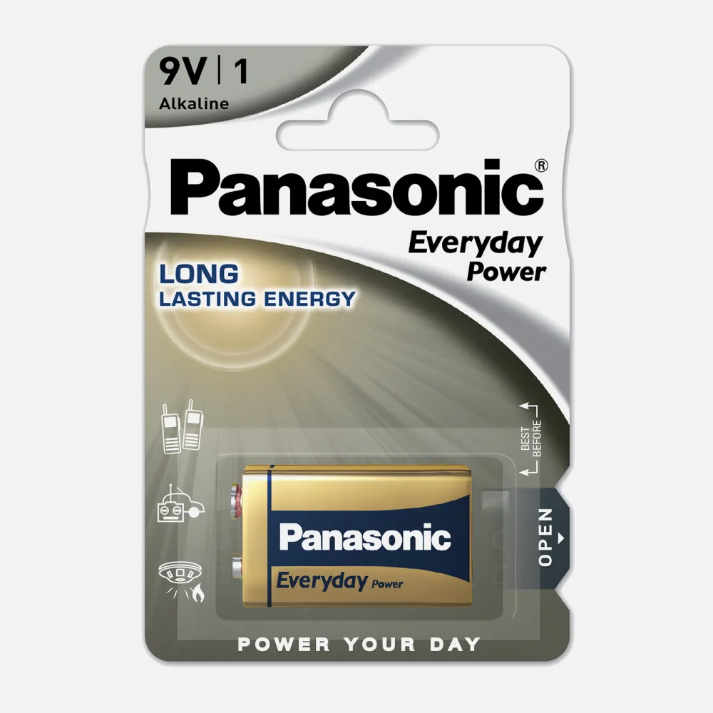 Blister 1 Pila 9v Panasonic Alkalina Everyday-power