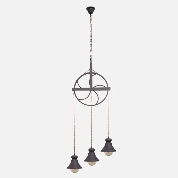 Pendant light Rustic Rueca  3xe27 Brown