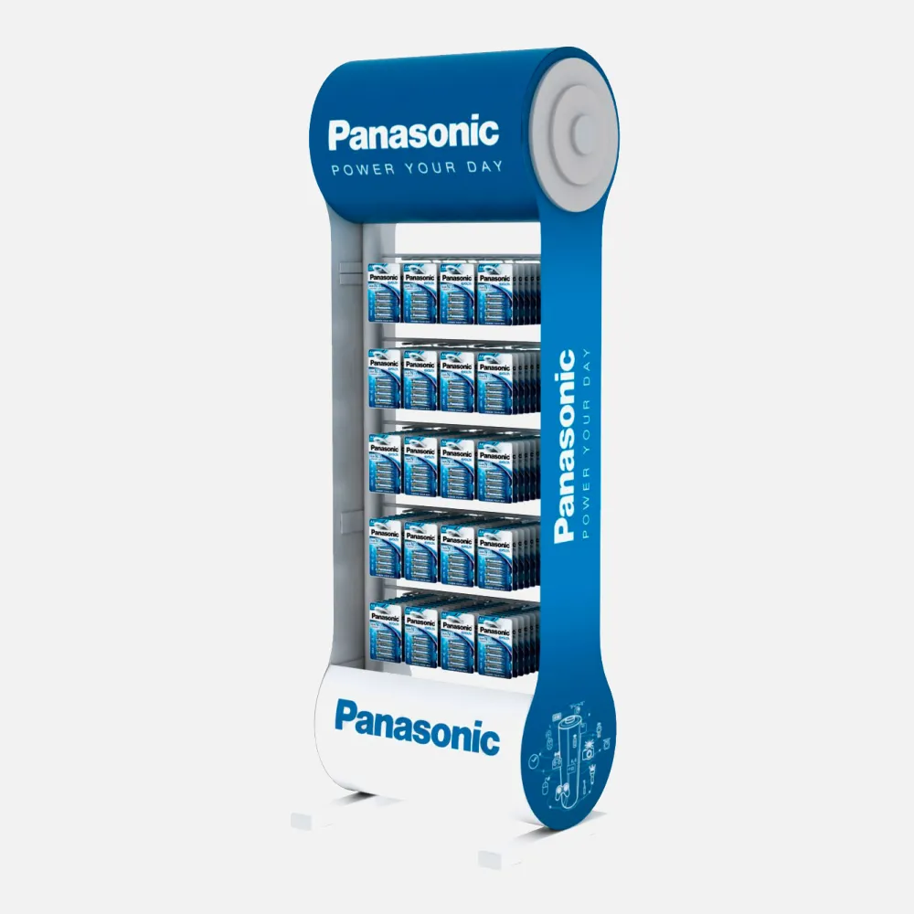 Blister de pilas y expositor de 20 ganchos Panasonic