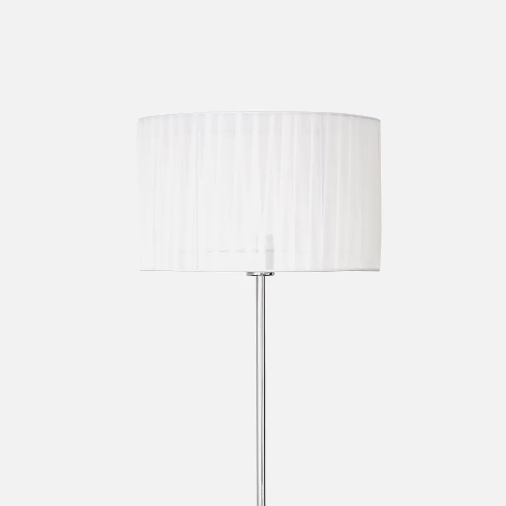 Pie Salon Durango 1xe27 Cromo Pantalla Blanca