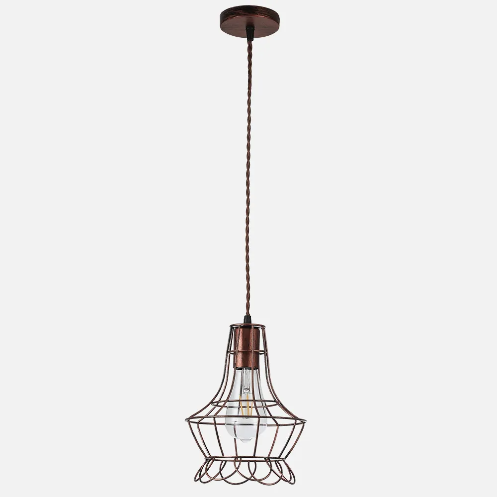 Colgante Rustico Herraje 1xe27 Marrón Regx20x20 Cm