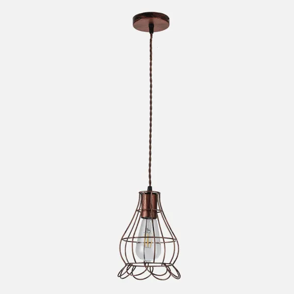 Pendant light Rustic Herraje 1xe27  Brown Regx16x16 Cm