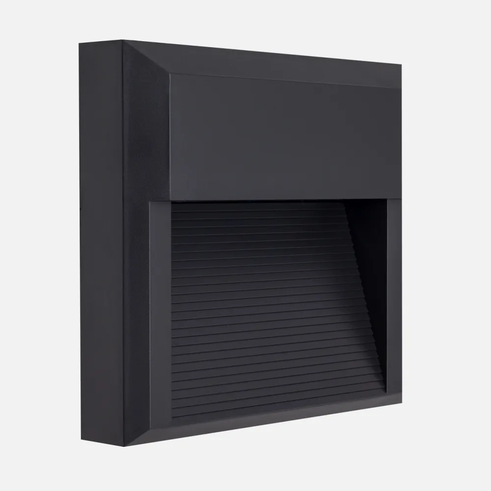 Aplique Exterior Cuadr.8w 4000k 500lm Lordelo Gris Oscuro 20x20x5,5 Ip65