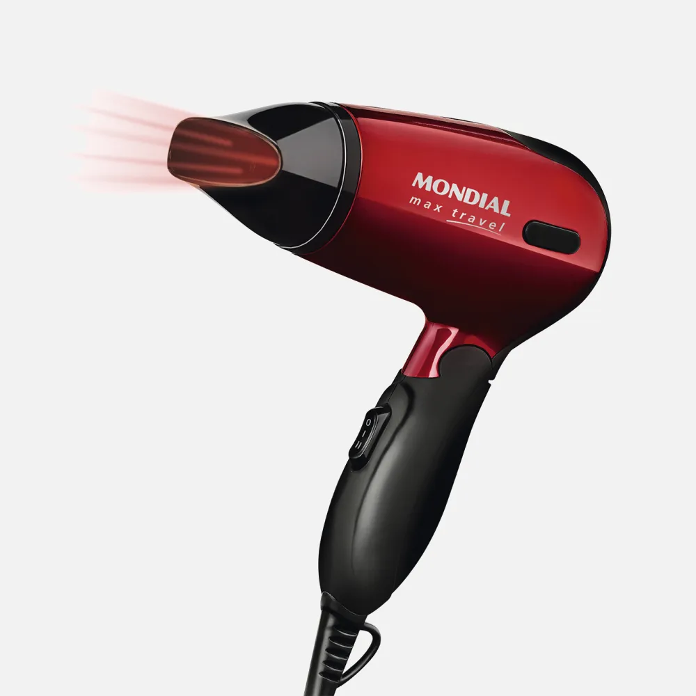 Secador De Viaje 1200w. 2 Velocidades/temperaturasempuñadura Plegable Y Bitensión