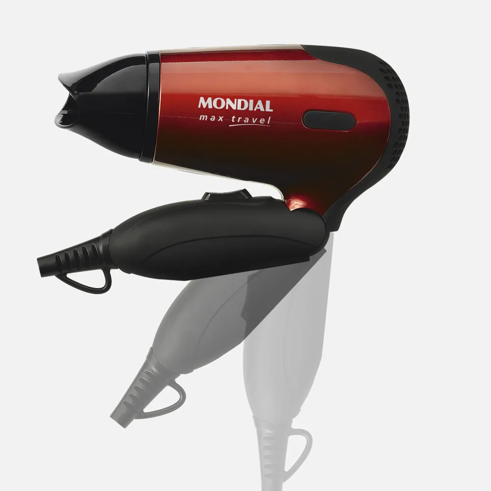 Secador De Viaje 1200w. 2 Velocidades/temperaturasempuñadura Plegable Y Bitensión