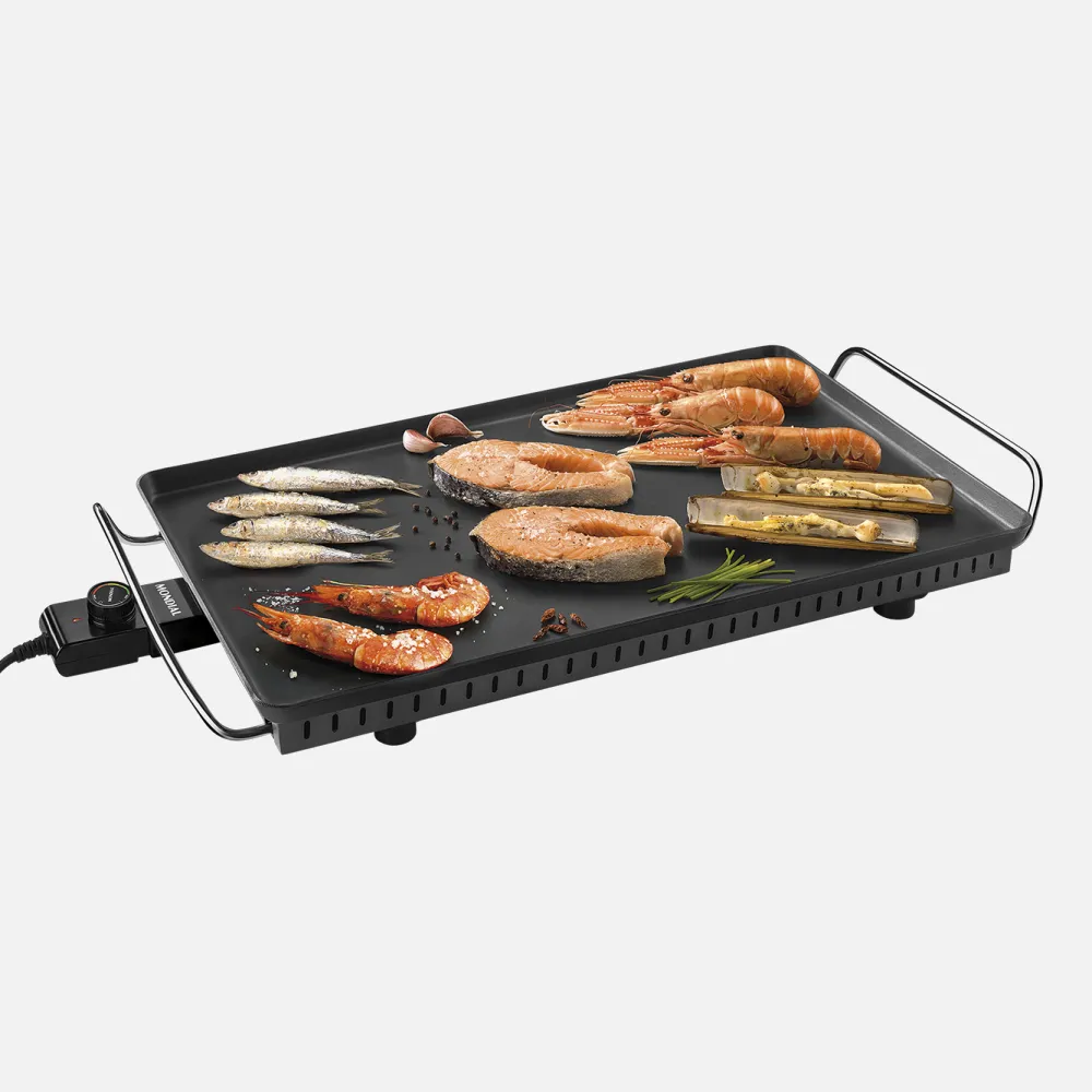 Plancha Cocina Eléctrica 2500 W Aluminio De 4 Mmsuperf.antiadherente. 36x60 Termostato