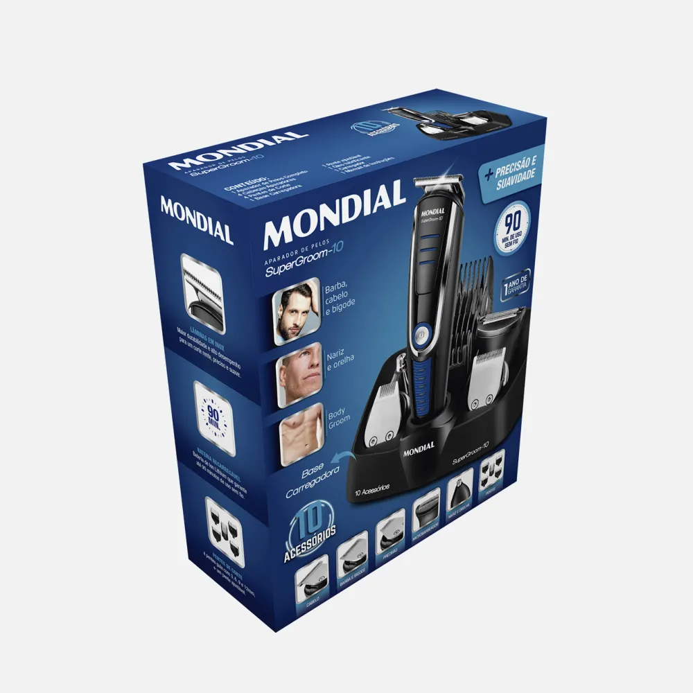 Corta Pelo/afeitadora Bateria Recargable Base Recargable.5 Cabezales Y 4 Peines