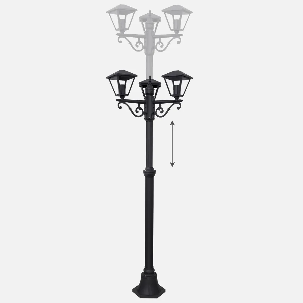 Farola Dornela 3xe27 Gris Oscuro Ip44 200 Cm