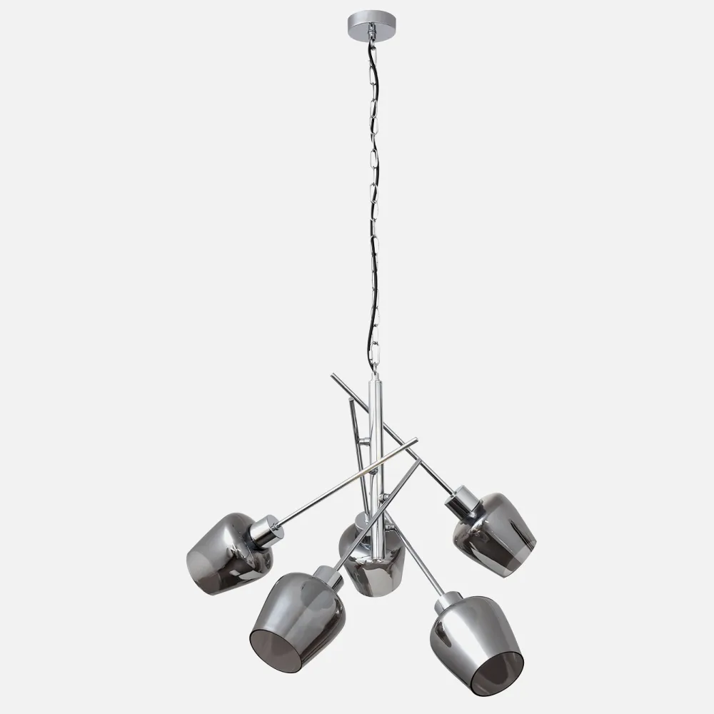 123750520 - Lâmpada Solina 5xe27 Cromo Regx58x58 Cm