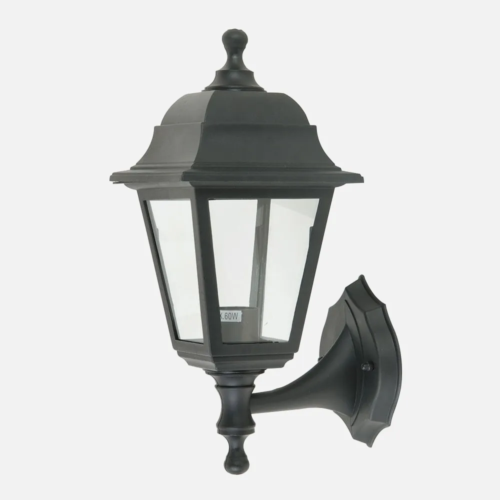 125861009 - Lâmpada de parede Basílico exterior 1xe27 Preto Ip44 Policarbonato 35x15x19,7 Cm