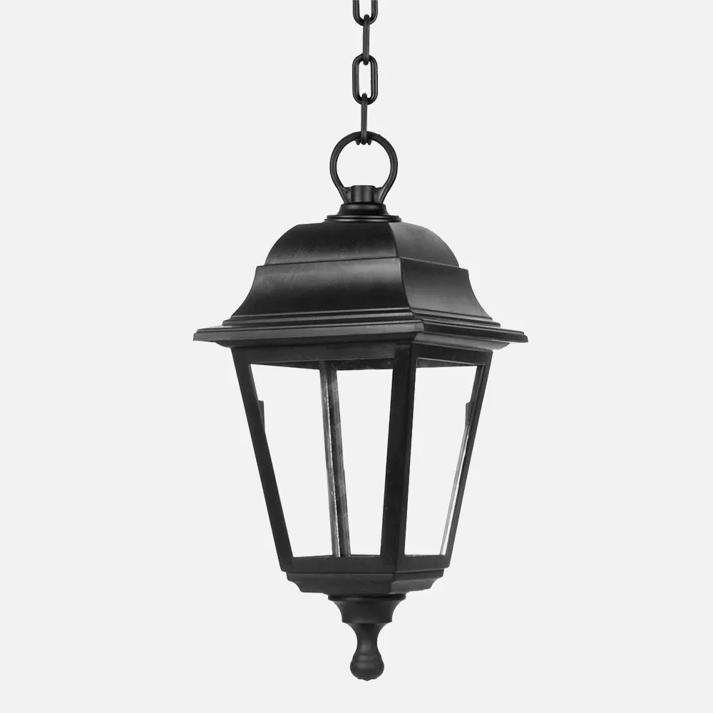 125891009 - Colgante Exterior Albahaca 1xe27 Negro Ip44 Policarbonato Regx15x15 Cm