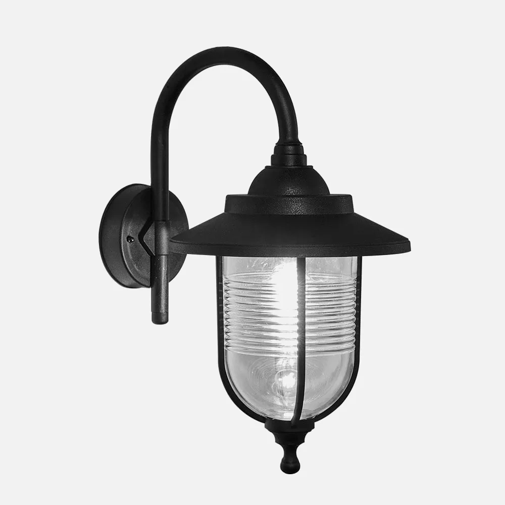 126061009 - Aplique Exterior Canela 1xe27 Negro Ip44 Policarbonato 45,2x25,2x34,2 Cm