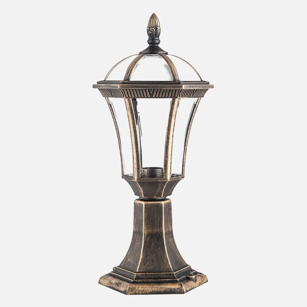 Sobremuro Exterior Comino 1xe27 Oro Viejo Ip44policarbonato 47,6x17,6x17,6