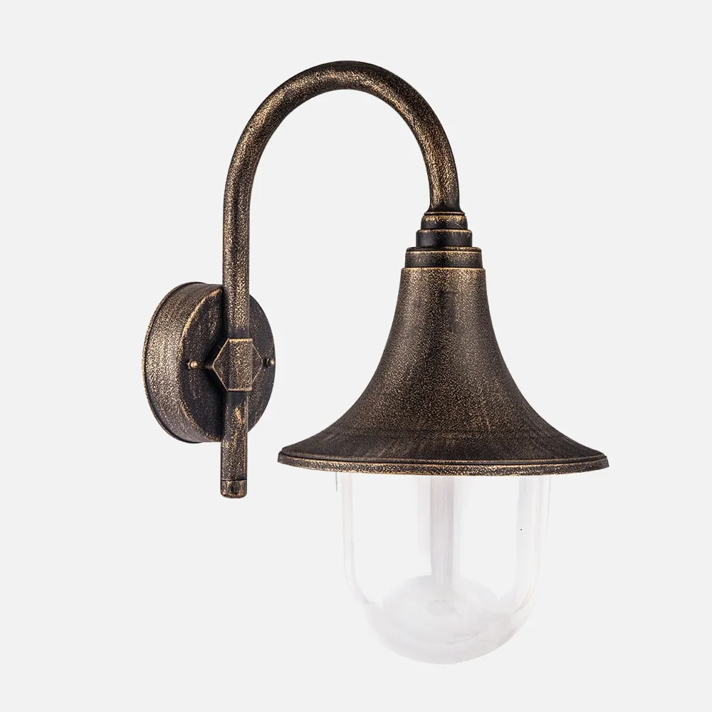 126261016 - Outdoor wall light Hinojo 1xe27 Old gold IP44 Polycarbonate 40,8x21,7x32,6 Cm
