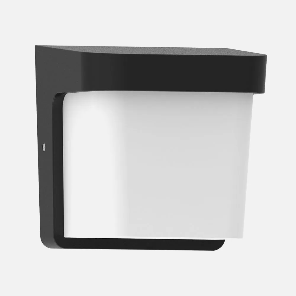 127061009 - Aplique Exterior Agar 1xe27 Negro  Ip65 Policarbonato  17x17x14 Cm