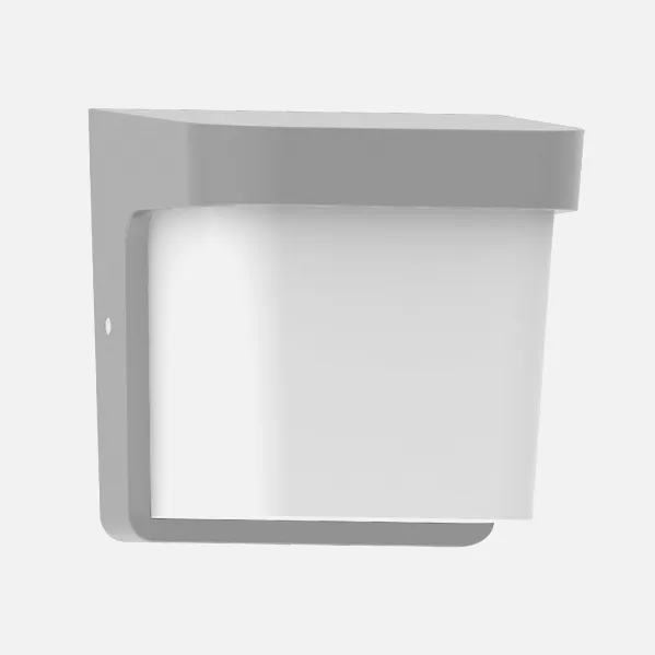 Aplique Exterior Agar 1xe27 Gris Ip65 Policarbonato  17x17x14 Cm