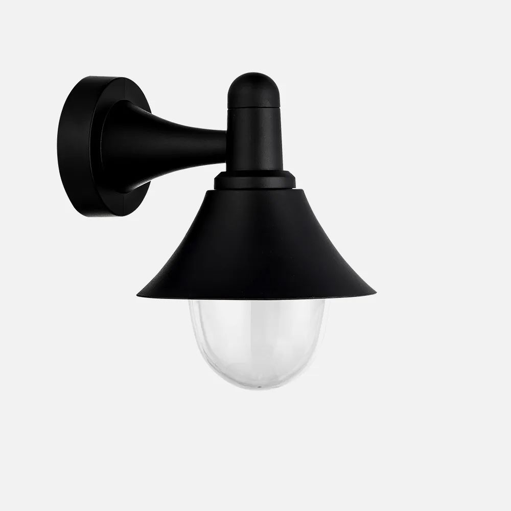127161009 - Lâmpada de parede exterior Mentol 1xe27 Preto Ip44 Policarbonato 25x18,1x23,2 Cm