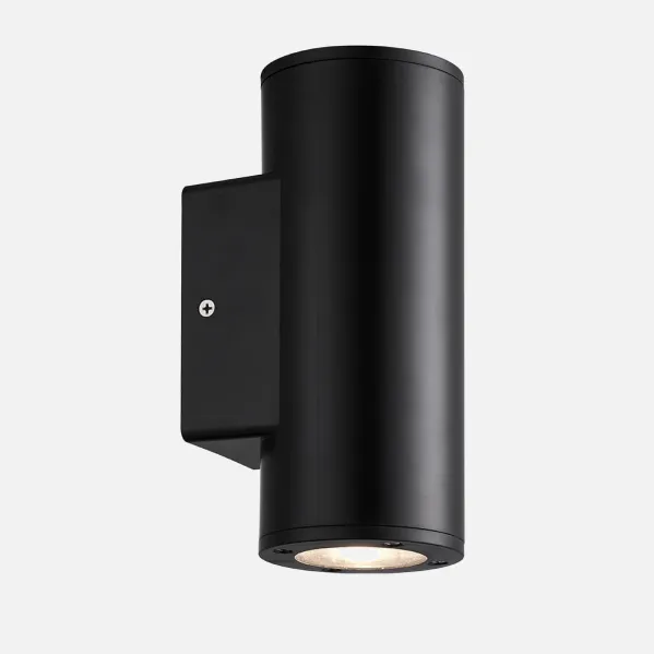 Outdoor wall light Yopol 2xgu10 Black Cylinder Polycarbonate  18,6x7,6x9,9 Cm  Ip54