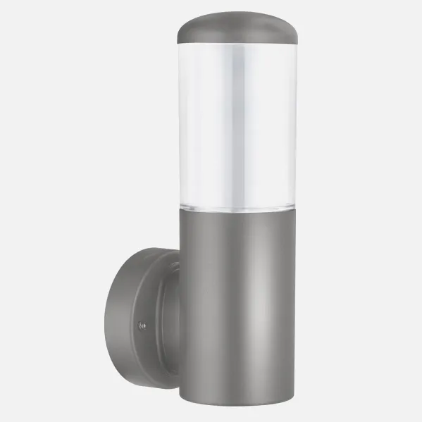 Aplique Exterior Azafran 1xe27 Gris Policarbonato  19,6x9,1x13,4 Cm  Ip44