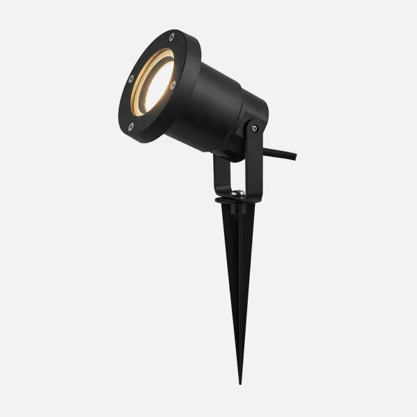 Prick Outdoor Clavos 1xegu10 Black Polycarbonate Ip65  16,2x9,8d