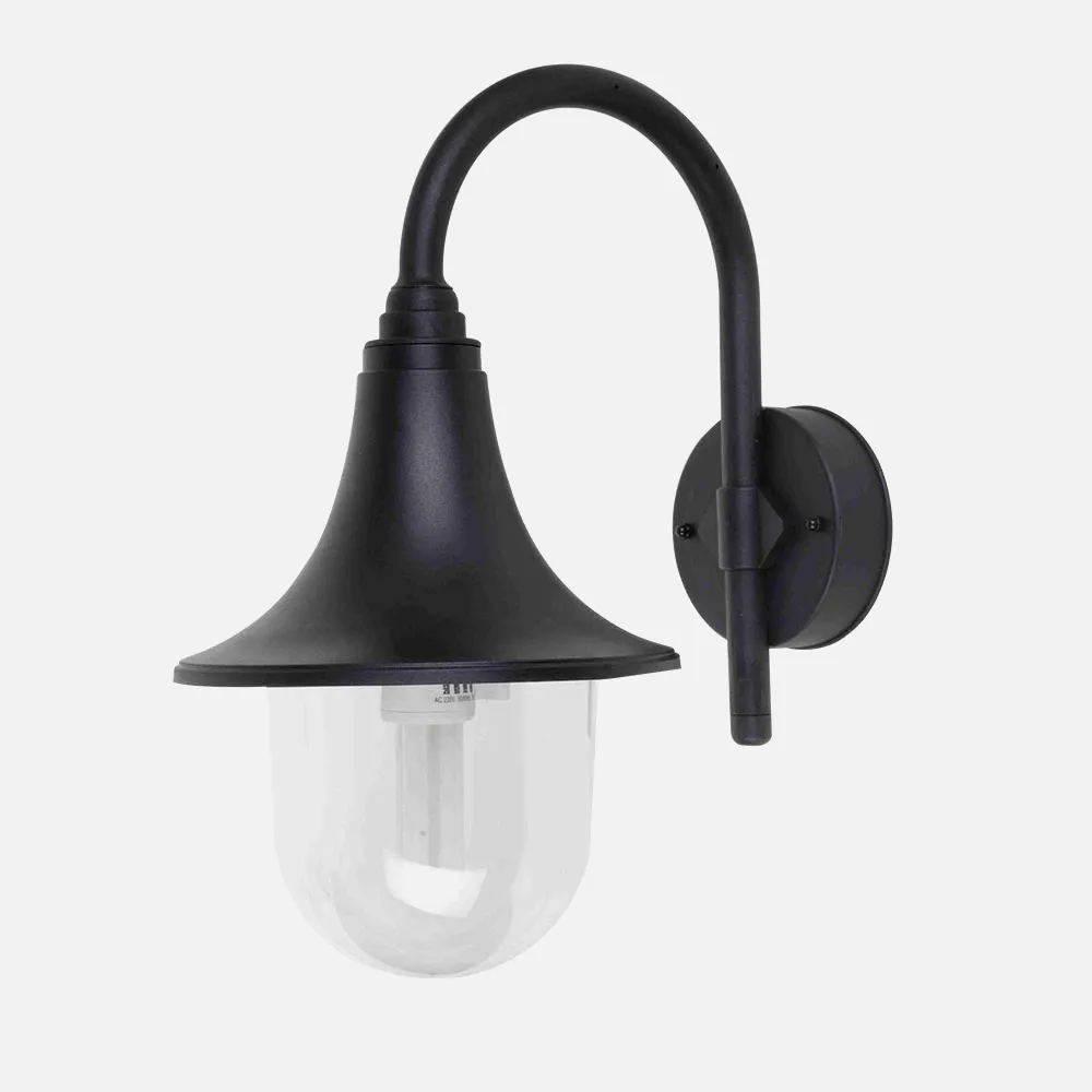 126261009 - Aplique Exterior Hinojo 1xe27 Negro Ip44 Policarbonato 40,8x21,7x32,6 Cm
