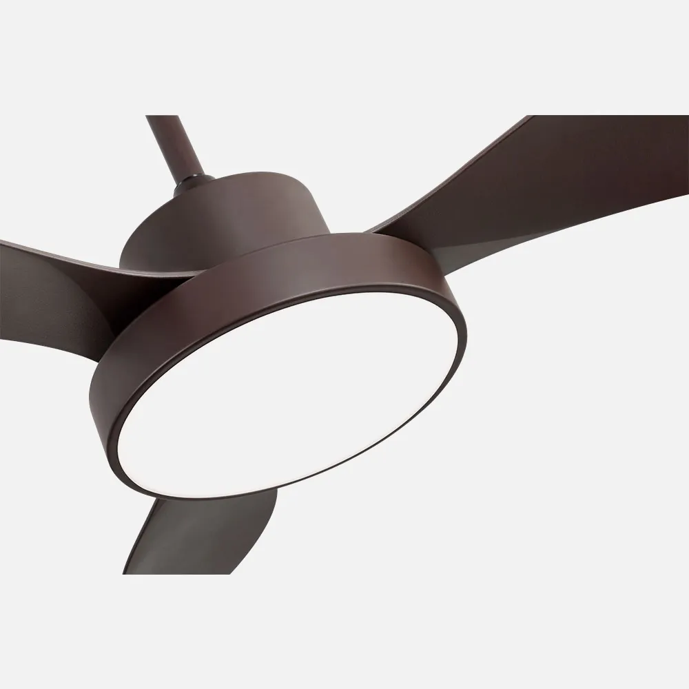 Ventilador Dc Hayate 48w 4080lm Marron 3 Asp 39/54x120x120cm 3000-4000-6000k C/remoto, Memoria Y Temporizador