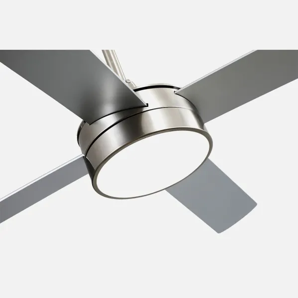 Ventilador Dc Nevery 26w Niquel 4 Aspas Haya/plata 122d 2950lm 3000-4000-6000k Remoto-temporizador-memoria 24