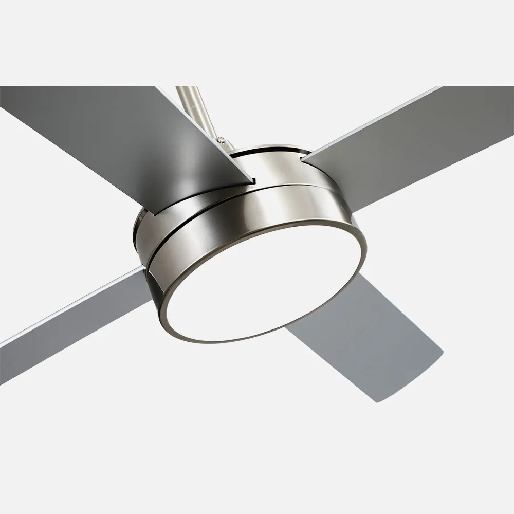 Ventilador Dc Nevery 26w Niquel 4 Aspas Haya/plata 122d 2950lm 3000-4000-6000k Remoto-temporizador-memoria 24