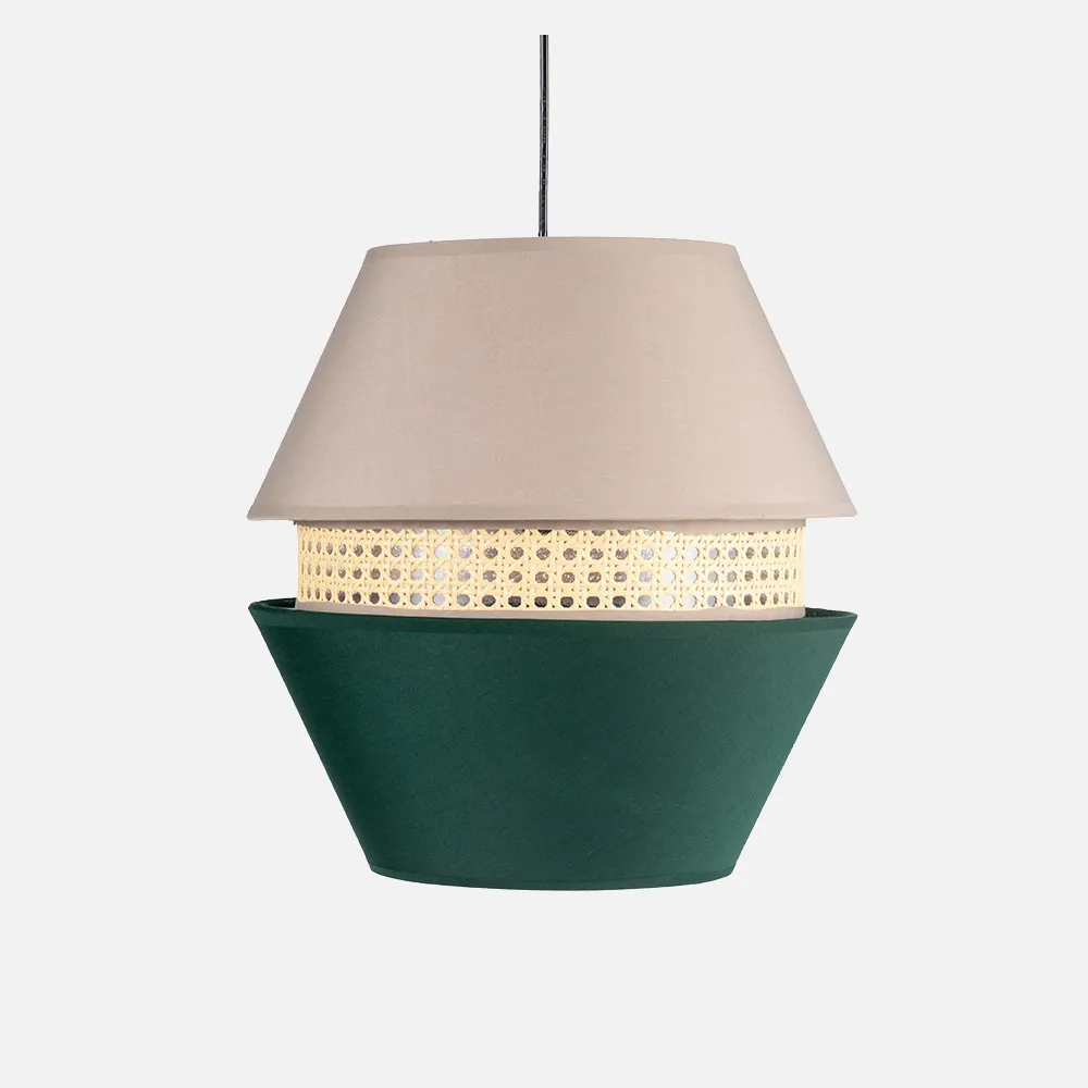 130391006 - Trajano1xe27 Verde/ Bege 3 Shades Pendant Regx35x35 Cm